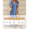 imageBsubseach Kaftan Dresses for Women Swimsuit Coverup Beach Caftans Cover Ups for Swimwear Loungewear Bird EmbroideryYblue