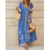 imageBsubseach Kaftan Dresses for Women Swimsuit Coverup Beach Caftans Cover Ups for Swimwear Loungewear Bird EmbroideryYblue