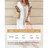 imageBsubseach Kaftan Dresses for Women Swimsuit Coverup Beach Caftans Cover Ups for Swimwear Loungewear Bird EmbroideryYwhite