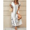 imageBsubseach Kaftan Dresses for Women Swimsuit Coverup Beach Caftans Cover Ups for Swimwear Loungewear Bird EmbroideryYwhite