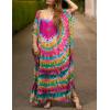 imageBsubseach Plus Size Kaftan Dresses Bathing Suit Cover Up Caftans for Women Beach Robe Pink