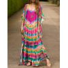 imageBsubseach Plus Size Kaftan Dresses Bathing Suit Cover Up Caftans for Women Beach Robe Pink