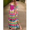 imageBsubseach Plus Size Kaftan Dresses Bathing Suit Cover Up Caftans for Women Beach Robe Pink