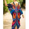 imageBsubseach Turkish Cold Shoulder Kaftan Dresses Swimsuit Cover Up Maxi Dress Beach Cover UpsAcolorful Butterfly