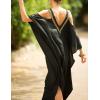 imageBsubseach Turkish Cold Shoulder Kaftan Dresses Swimsuit Cover Up Maxi Dress Beach Cover UpsBlack