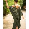 imageBsubseach Turkish Cold Shoulder Kaftan Dresses Swimsuit Cover Up Maxi Dress Beach Cover UpsCarmy Green
