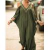 imageBsubseach Turkish Cold Shoulder Kaftan Dresses Swimsuit Cover Up Maxi Dress Beach Cover UpsCarmy Green