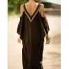 imageBsubseach Turkish Cold Shoulder Kaftan Dresses Swimsuit Cover Up Maxi Dress Beach Cover UpsCbrown