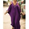 imageBsubseach Turkish Cold Shoulder Kaftan Dresses Swimsuit Cover Up Maxi Dress Beach Cover UpsCpurple