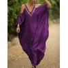imageBsubseach Turkish Cold Shoulder Kaftan Dresses Swimsuit Cover Up Maxi Dress Beach Cover UpsCpurple