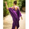 imageBsubseach Turkish Cold Shoulder Kaftan Dresses Swimsuit Cover Up Maxi Dress Beach Cover UpsCpurple