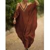 imageBsubseach Turkish Cold Shoulder Kaftan Dresses Swimsuit Cover Up Maxi Dress Beach Cover UpsCred