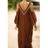 imageBsubseach Turkish Cold Shoulder Kaftan Dresses Swimsuit Cover Up Maxi Dress Beach Cover UpsCred