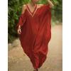 imageBsubseach Turkish Cold Shoulder Kaftan Dresses Swimsuit Cover Up Maxi Dress Beach Cover UpsCred Orange