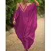 imageBsubseach Turkish Cold Shoulder Kaftan Dresses Swimsuit Cover Up Maxi Dress Beach Cover UpsCrose Red