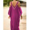 imageBsubseach Turkish Cold Shoulder Kaftan Dresses Swimsuit Cover Up Maxi Dress Beach Cover UpsCrose Red