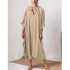 imageBsubseach Women Kaftan Dresses Caftan Loungewear Maxi Dress Swimsuit Cover Up BeachwearBapricot