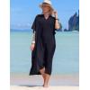 imageBsubseach Women Kaftan Dresses Caftan Loungewear Maxi Dress Swimsuit Cover Up BeachwearBblack