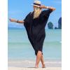 imageBsubseach Women Kaftan Dresses Caftan Loungewear Maxi Dress Swimsuit Cover Up BeachwearBblack
