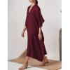 imageBsubseach Women Kaftan Dresses Caftan Loungewear Maxi Dress Swimsuit Cover Up BeachwearBjujube Red