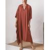imageBsubseach Women Kaftan Dresses Caftan Loungewear Maxi Dress Swimsuit Cover Up BeachwearBorange Red