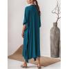 imageBsubseach Women Kaftan Dresses Caftan Loungewear Maxi Dress Swimsuit Cover Up BeachwearBpeacock Blue