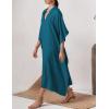 imageBsubseach Women Kaftan Dresses Caftan Loungewear Maxi Dress Swimsuit Cover Up BeachwearBpeacock Blue