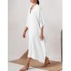 imageBsubseach Women Kaftan Dresses Caftan Loungewear Maxi Dress Swimsuit Cover Up BeachwearBwhite