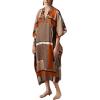 imageBsubseach Women Kaftan Dresses Caftan Loungewear Maxi Dress Swimsuit Cover Up BeachwearGeometric Print 1