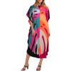 imageBsubseach Colorful Kaftan Dresses for Women Long Bathing Suit Cover Ups Maxi Beach Coverups CaftanKcolorful Print