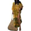 imageBsubseach Kaftan Dresses for Women Kaftan Cover Ups Swimwear Plus Size Tie Dye Kaftans Maxi Dress Long Beach Cover UpCyellow Green