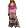 imageBsubseach Plus Size Kaftan Dresses Bathing Suit Cover Up Caftans for Women Beach Robe Pink