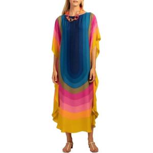 imageBsubseach Colorful Kaftan Dresses for Women Long Bathing Suit Cover Ups Maxi Beach Coverups CaftanKblue