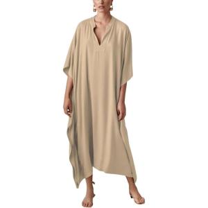 imageBsubseach Women Kaftan Dresses Caftan Loungewear Maxi Dress Swimsuit Cover Up BeachwearBapricot