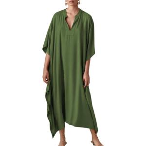 imageBsubseach Women Kaftan Dresses Caftan Loungewear Maxi Dress Swimsuit Cover Up BeachwearBarmy Green
