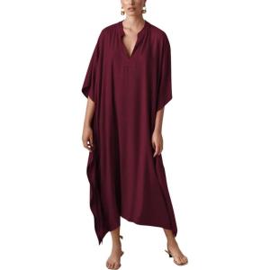 imageBsubseach Women Kaftan Dresses Caftan Loungewear Maxi Dress Swimsuit Cover Up BeachwearBjujube Red