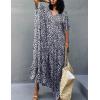 imageBsubseach Cheetah Plus Size Kaftan Dresses for Women Maxi Swimsuit Coverup Bathing Suit Caftans Long Cover Up Rayon SwimwearLeopard Grey