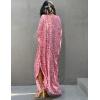 imageBsubseach Cheetah Plus Size Kaftan Dresses for Women Maxi Swimsuit Coverup Bathing Suit Caftans Long Cover Up Rayon SwimwearLeopard Pink