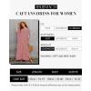 imageBsubseach Cheetah Plus Size Kaftan Dresses for Women Maxi Swimsuit Coverup Bathing Suit Caftans Long Cover Up Rayon SwimwearLeopard Pink