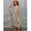 imageBsubseach Cheetah Plus Size Kaftan Dresses for Women Maxi Swimsuit Coverup Bathing Suit Caftans Long Cover Up Rayon SwimwearLeopard Print