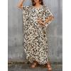 imageBsubseach Cheetah Plus Size Kaftan Dresses for Women Maxi Swimsuit Coverup Bathing Suit Caftans Long Cover Up Rayon SwimwearLeopard Print