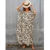 imageBsubseach Cheetah Plus Size Kaftan Dresses for Women Maxi Swimsuit Coverup Bathing Suit Caftans Long Cover Up Rayon SwimwearLeopard Print
