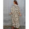 imageBsubseach Cheetah Plus Size Kaftan Dresses for Women Maxi Swimsuit Coverup Bathing Suit Caftans Long Cover Up Rayon SwimwearLeopard Print