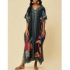 imageBsubseach Kaftan Cover Ups for Swimwear Women Plus Size Caftan Dress Beach Coverup Summer LoungewearBlack