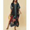 imageBsubseach Kaftan Cover Ups for Swimwear Women Plus Size Caftan Dress Beach Coverup Summer LoungewearBlack