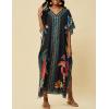 imageBsubseach Kaftan Cover Ups for Swimwear Women Plus Size Caftan Dress Beach Coverup Summer LoungewearBlack
