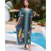 imageBsubseach Kaftan Cover Ups for Swimwear Women Plus Size Caftan Dress Beach Coverup Summer LoungewearDark Green
