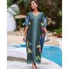 imageBsubseach Kaftan Cover Ups for Swimwear Women Plus Size Caftan Dress Beach Coverup Summer LoungewearDark Green