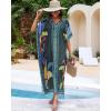 imageBsubseach Kaftan Cover Ups for Swimwear Women Plus Size Caftan Dress Beach Coverup Summer LoungewearDark Green