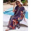 imageBsubseach Kaftan Cover Ups for Swimwear Women Plus Size Caftan Dress Beach Coverup Summer LoungewearPurple